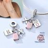 Pink Charms Original Copper Ballet Girl Bottle Heart Charms Beads Pendants Fit Bracelet Diy Women Jewelry Making