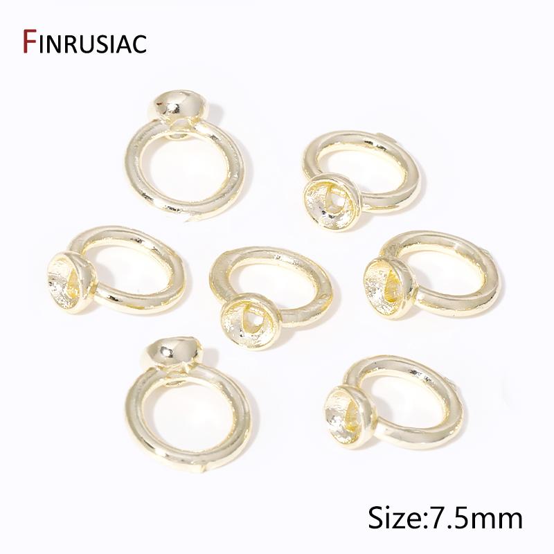 18K Gold Plated Brass End Crimp Beads For Jewelry Making,DIY Bracelets Accessories,Bead Tip Connectors For Jewelry Supplies