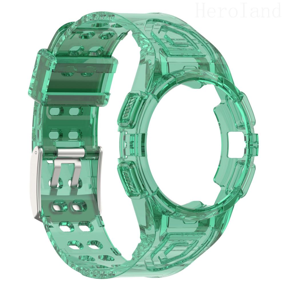 2in1 Strap For Samsung Galaxy Watch FE 6 5 4 40MM Smart Wristband 20mm WatchBand Silicone Bracelet belt Transparent Band&case