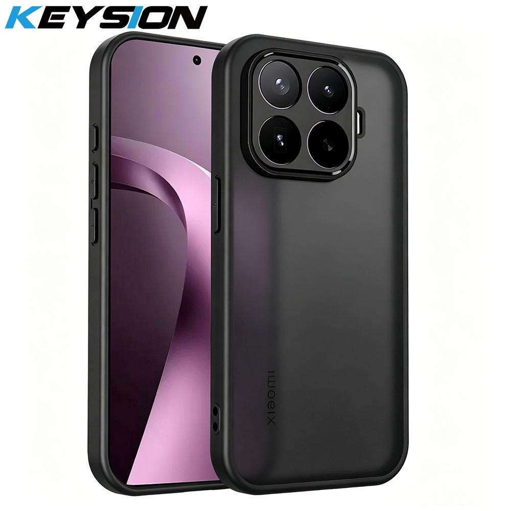 KEYSION Matte Translucent Black Phone Case for Xiaomi 17T 17T Pro Soft Silicone+PC Shockproof Back Cover for Xiaomi 17T Pro 5G