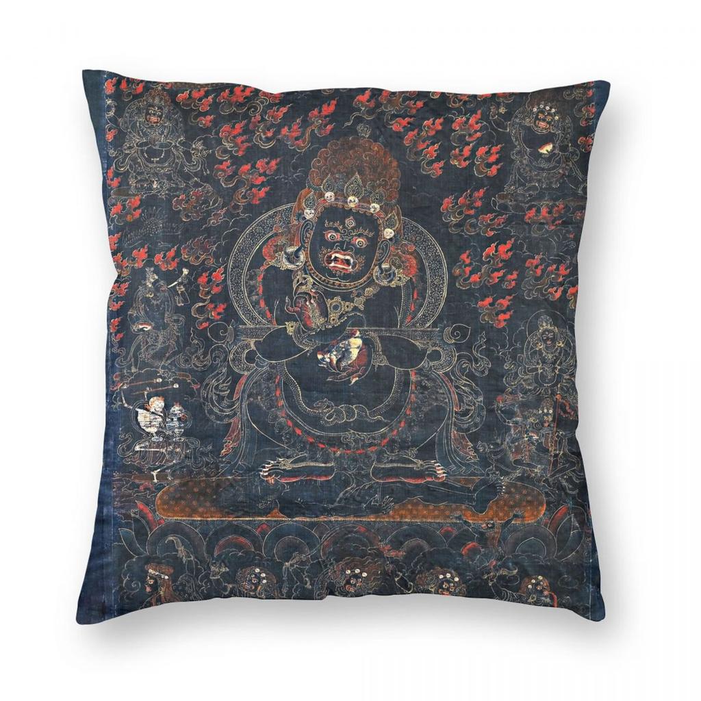 Mandala Mahakala Protector Deity Pillowcase Polyester Linen Velvet Creative Zip Decor Throw Pillow Case Home Cushion Case