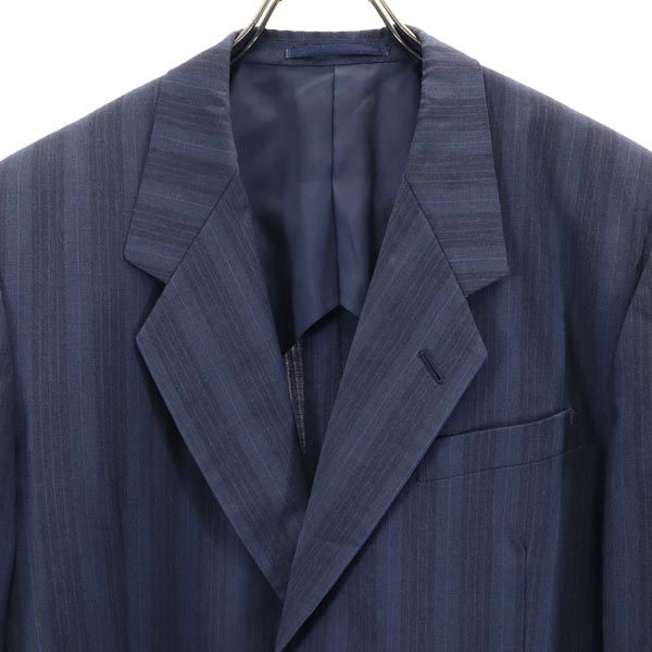 Yves Saint Laurent Striped Pattern Tailored Jacket Blue Men's Used