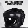 Full Face Kick Boxing Helmets PU Leather Training Sparring Headgear Helmets Martial Art Headgear Protector Enduring