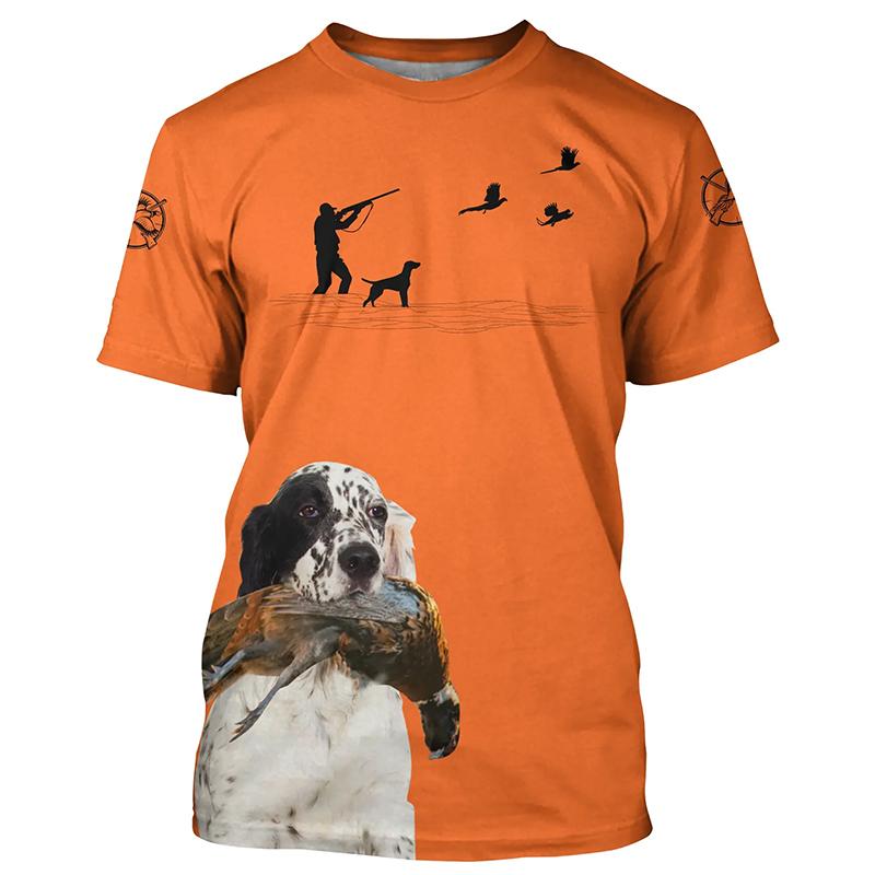 2024 Summer Casual Men's Short Sleeved T-shirt Hunting Animal Dog, 3D Casual T-shirt Fashion Short Sleeved Men's Clothing
