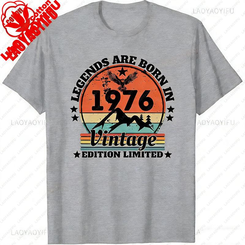 Retro 50 Year Old Vintage 1976 Limited Edition 50th Birthday Classic Graphic T Shirts Clothes for Women Men Summer Cotton Tees