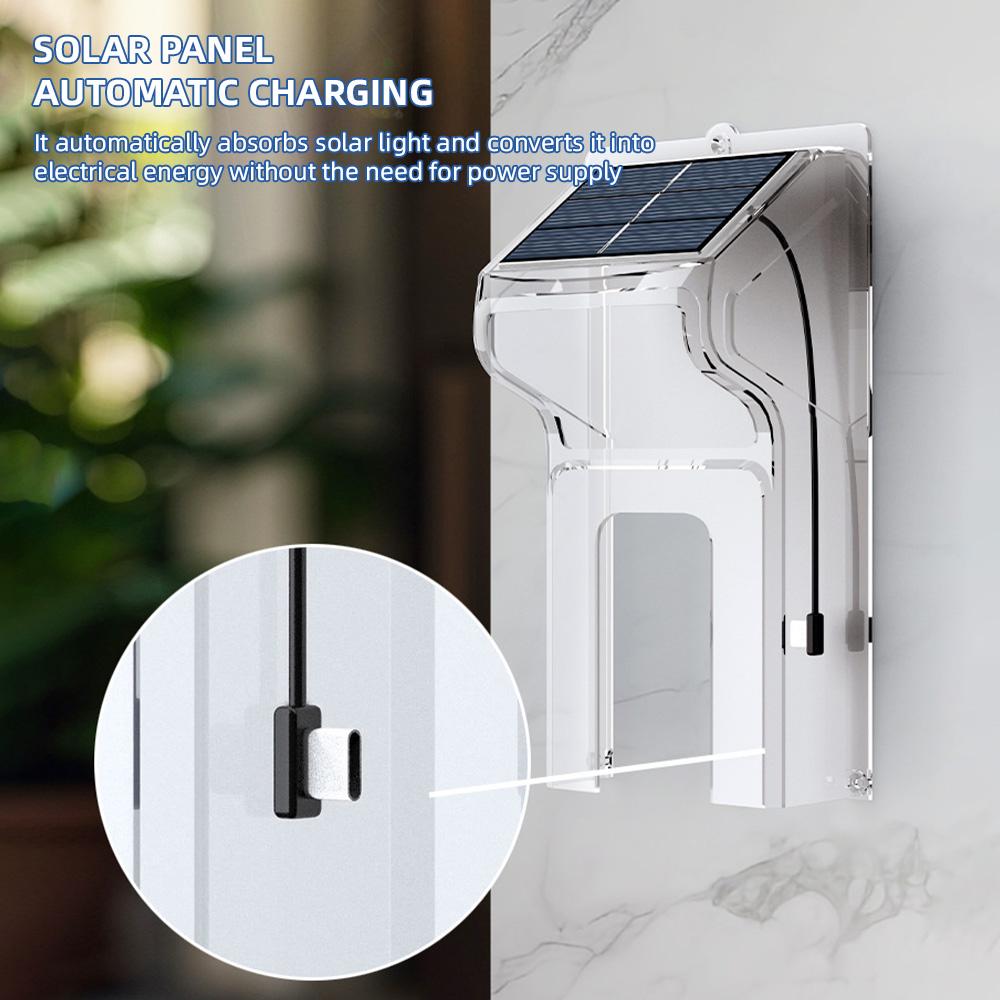 Kryt proti dešti na zvonek se solárním panelem Průhledný plastový chránič zvonku Štít Videotelefony