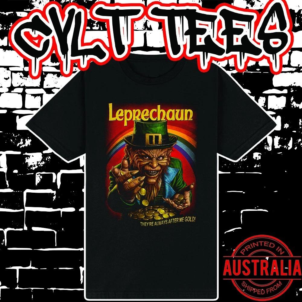 Men s and Women s T-shirts Leprechaun Movie Shirt ~ Premium Black Gildan Cotton Tee L