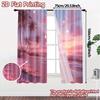 2pcs   2D FLAT PRINTING Curtains (Without Rod) Pink Sunset Shore Popular Minimalist Curtains Yarn Curtains Decorations Suitable