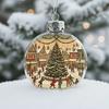 Vintage Christmas Baubles Plastic Hanging Ornaments with Classic Holiday Designs Festive Tree Decor for Home Office Party