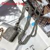 Water Diamond Mini Crossbody Bag With Pearl Chain For Streetwear Fashion