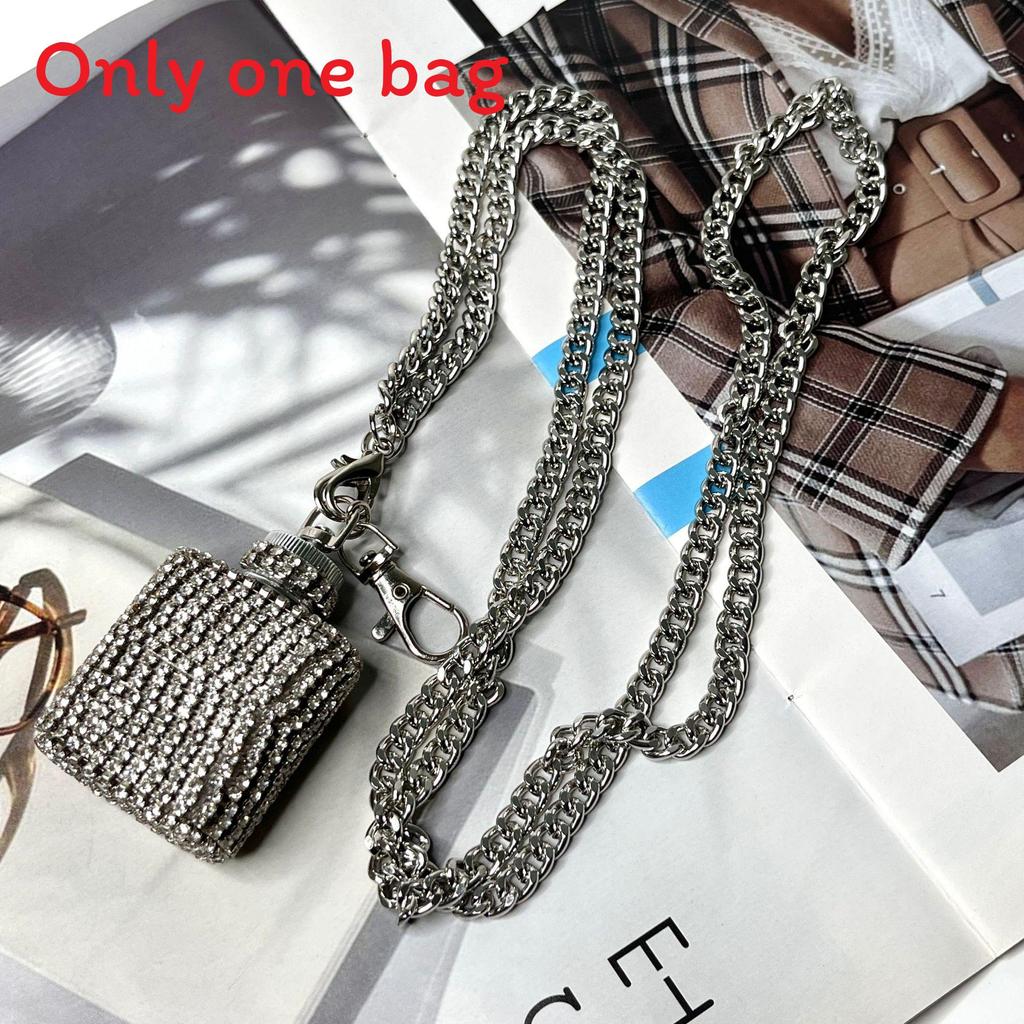 Water Diamond Mini Crossbody Bag With Pearl Chain For Streetwear Fashion