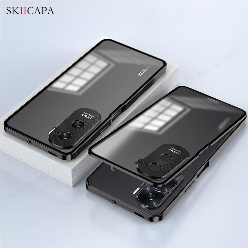 Tempered Glass Phone Case For Huawei Honor 90 Aluminium Alloy Bumper Cover For Huawei Honor 90 Pro X50i Slim Shockproof Cover