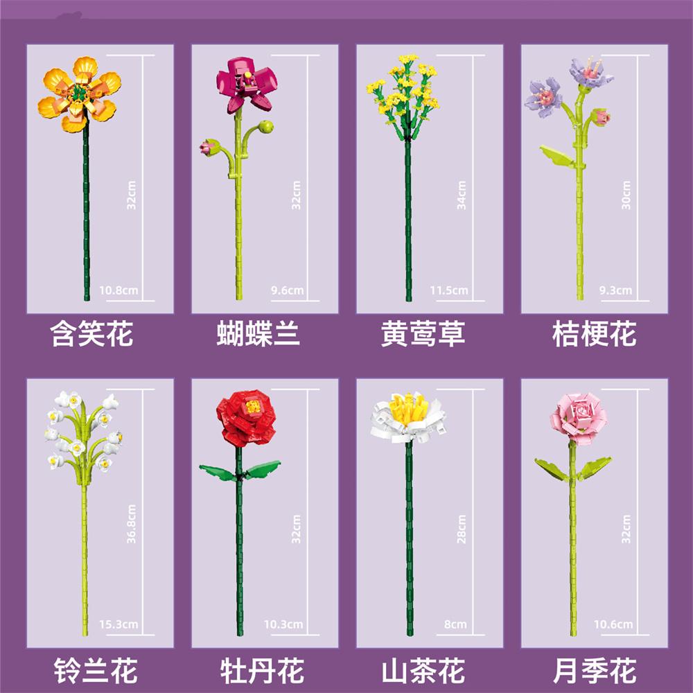 2024 City Creativity Flower Bouquet Phalaenopsis Orchid Girl Gift Set DIY Home Display Building Blocks Bricks Toys For Gift