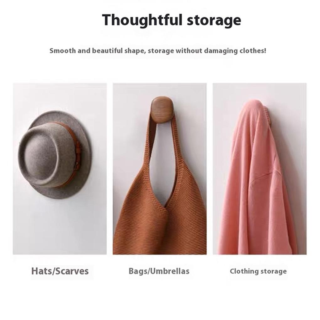 Wooden Wall Hooks Organizer 4 Pegs Rack For Coats Hats Bags Entryway Storage Solution Hanging Coats