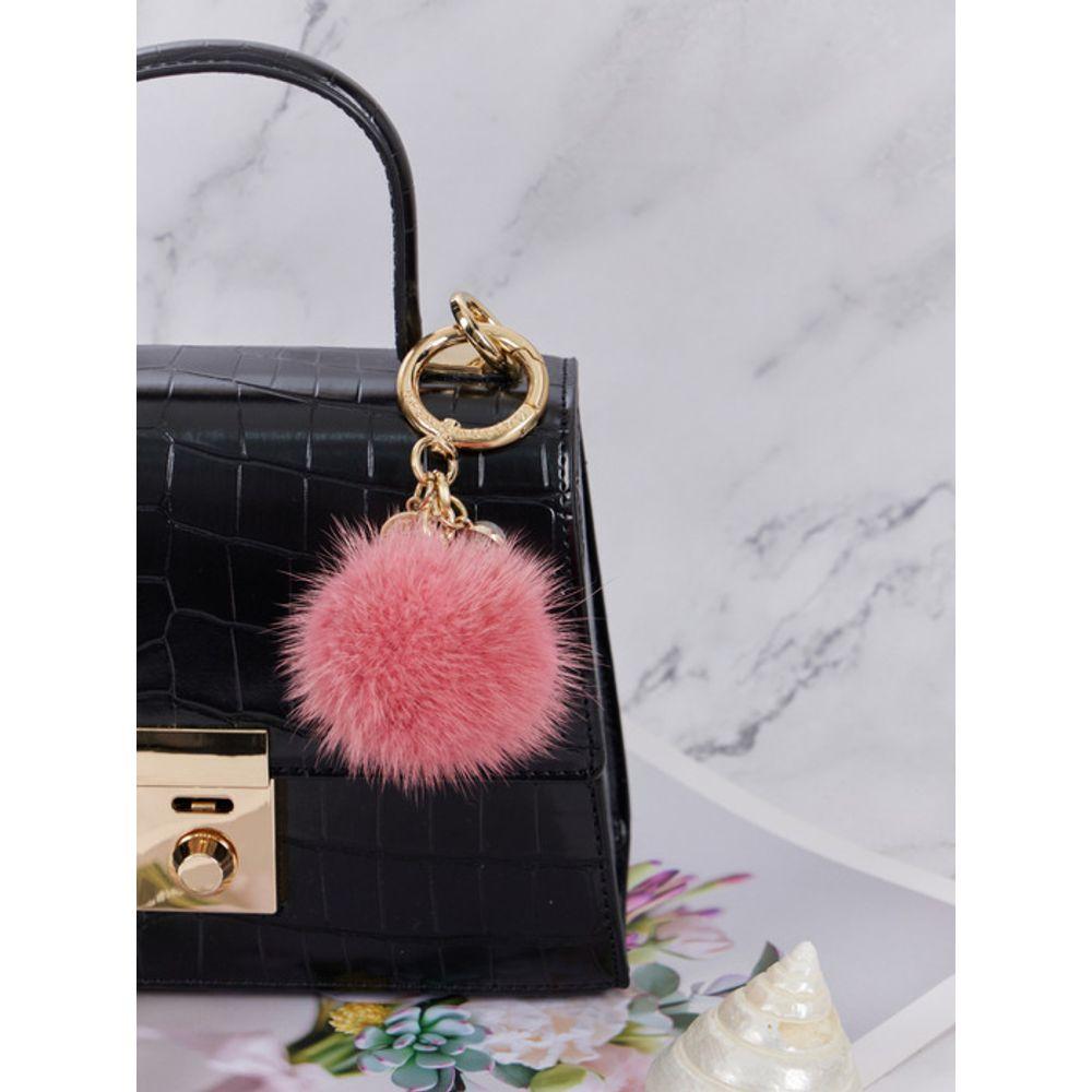 MAIA Mink Fur Keychain & Charm - D Pink