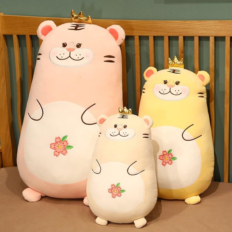 Lovely Crown Tiger Plush Toys Stuffed Soft Cute Animal Kawaii Pillows Sleeping Cushion For Kids Baby Birthday Gift
