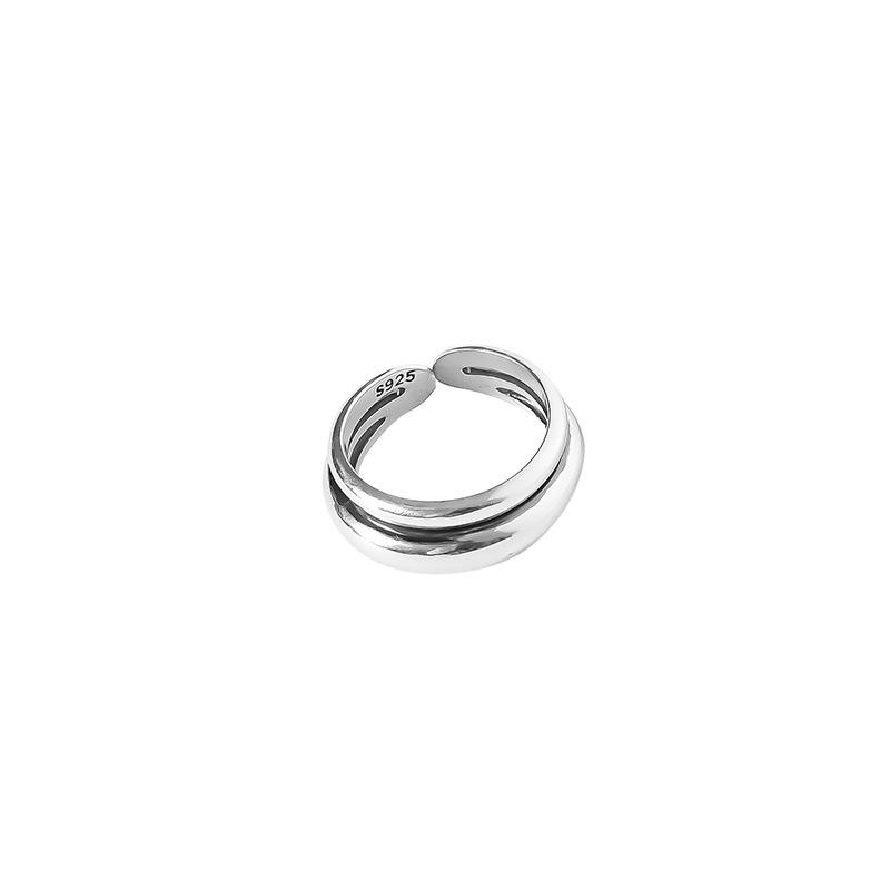 Chic 925 Sterling Silver Wide Ring Featuring Modern Geometric Patterns For Women