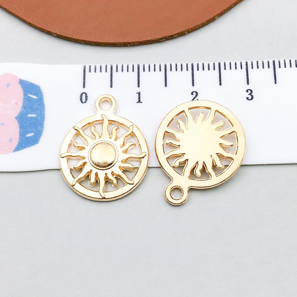 100-Piece Five-Color Alloy Sun, Moon, and Star Pendant Charms for DIY Jewelry