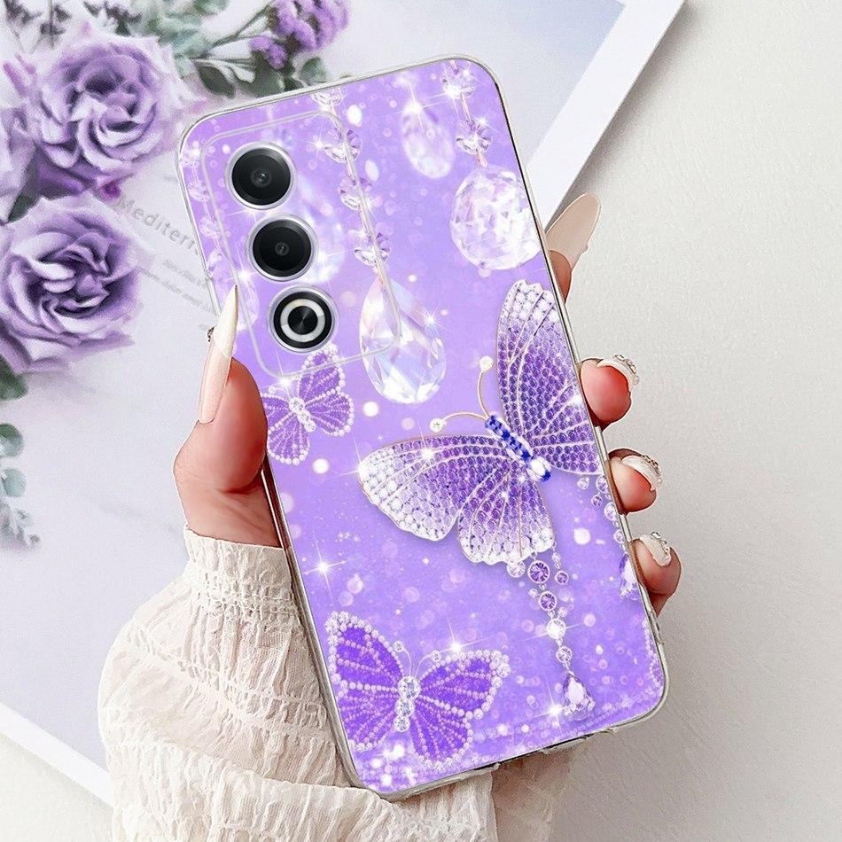 For OPPO A3 Pro A80 CPH2639 Elegant Floral Cat Printed Phone Case For Oppo  A80 A3 Pro 5G Global Soft Silicone TPU Cases