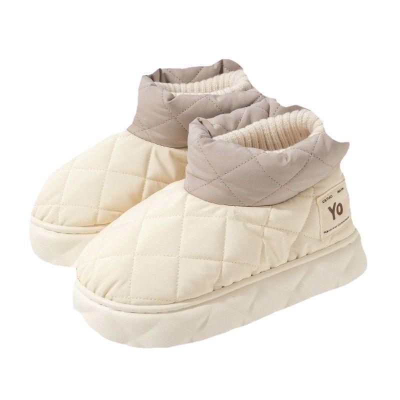 Qidan Shoe Factory Snow Boots Women's Winter Women's Thick-soled Waterproof Down Cloth Shoes Outdoor Couple Warm Cotton Shoes Men