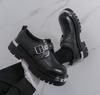 Men's Plus Size Leather Shoes - Autumn/Winter, Thick Sole, Height Increasing, British Style, Casual Buckle Trend