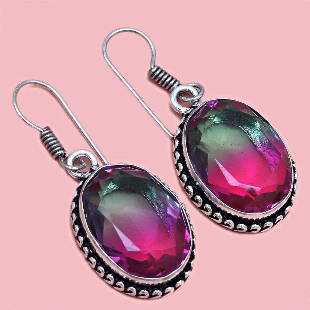 Tourmaline Set Gemstone Gift Wedding Party Bi-Color Pendant,Earring,Ring