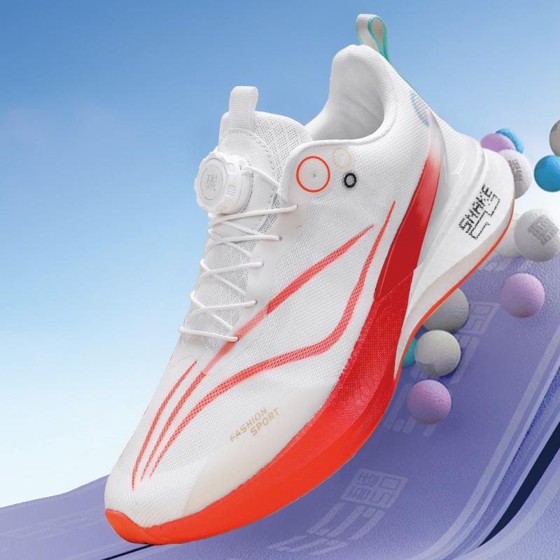 Red Rabbit 8PRO Running Shoes Children's Rotating Button Shock Absorption Older Children's Breathable Running Shoes Men's Racing Professional Sport