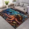 Ocean Life Rug with Octopus and Whale - Ideal for Nautical Themed Rooms | Vibrant Sea Creature Decor Skid resistant carpet