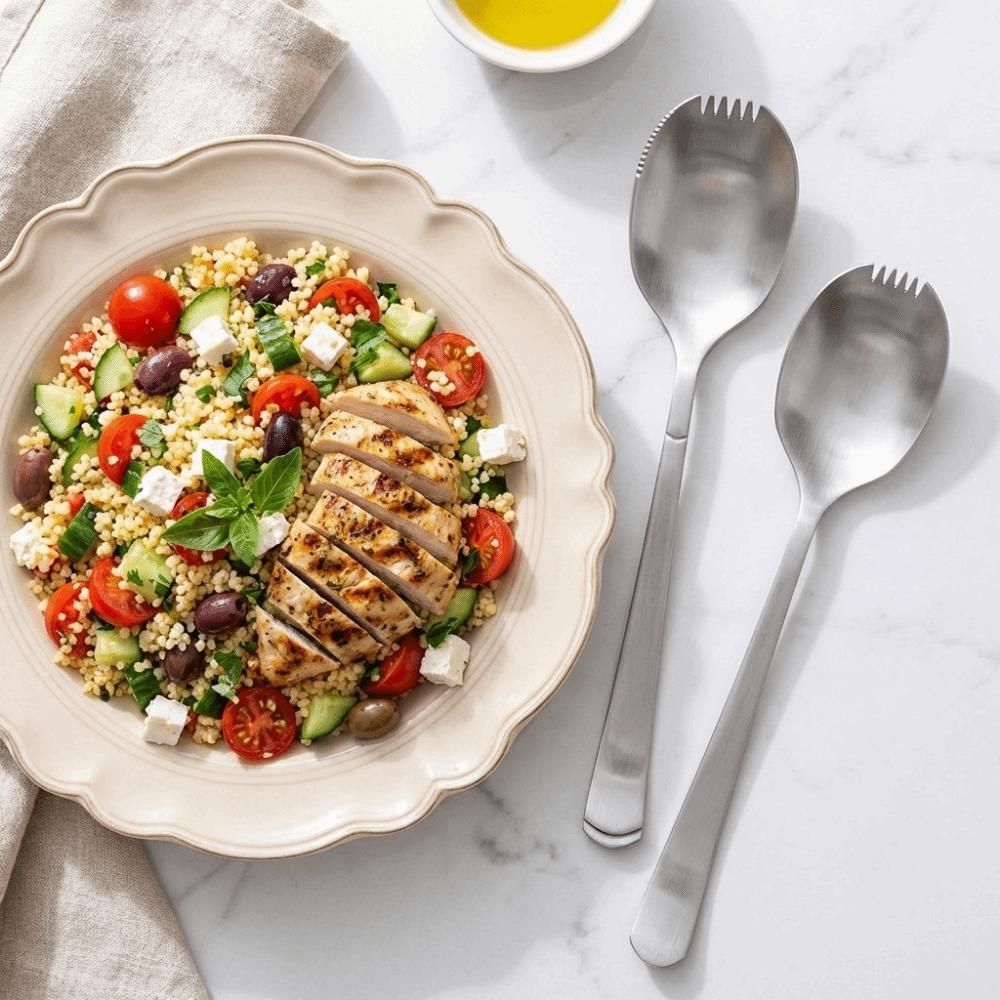 Long Handle Integrated Spoon Fork Stainless Steel Pasta Fork Serving Soup Spoon  Picnic