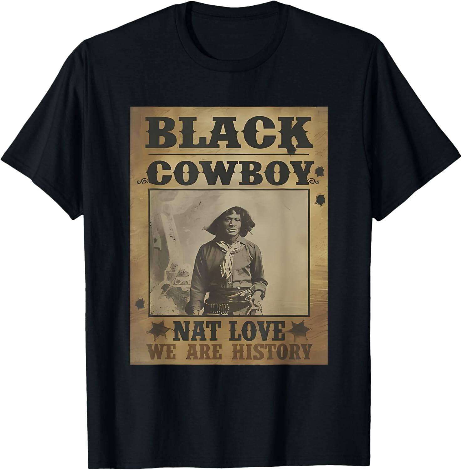 Black Cowboy Western Rodeo Melanin Black History Texas Men T-Shirt Mens Womens Tees Top XL