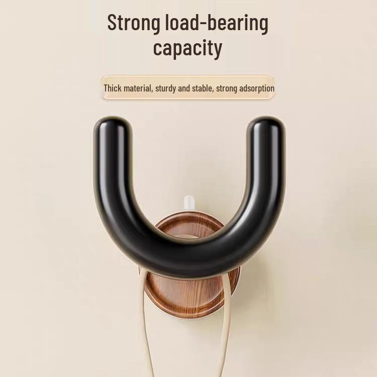 U-Shaped Suction Cup Slipper & Hook Wall Rack - No-Drill, Bathroom & Kitchen Storage Solution.