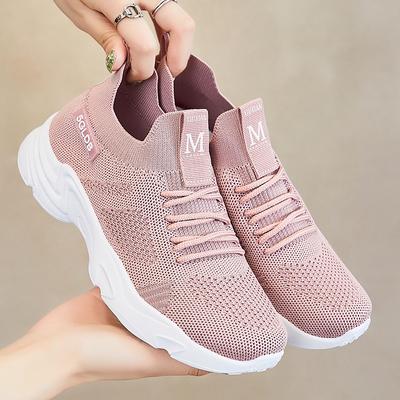 Shoes Women's  Spring New Women's Shoes Comfortable Fashion Casual Shoes Flying Woven Breathable Sports Shoes Women