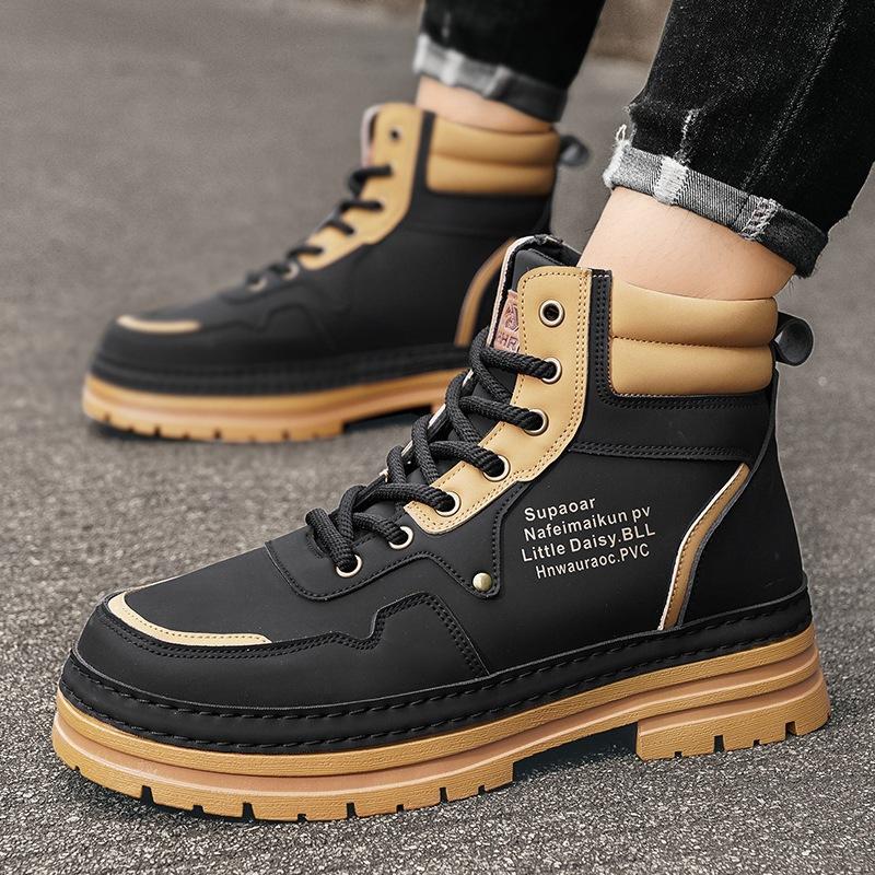 

Пара маленьких желтых ботинок, мужские зимние высокие ботинки Martin с большой головкой, мужские ботинки Locomotive Tooling, новинка 2024 года 35