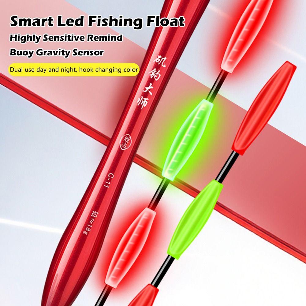 Indicator Electronic Fishing Float Long Tail Slip Drift Tube Light Float 4 Light Buoy Strike Bobbers Buoy Night Fishing
