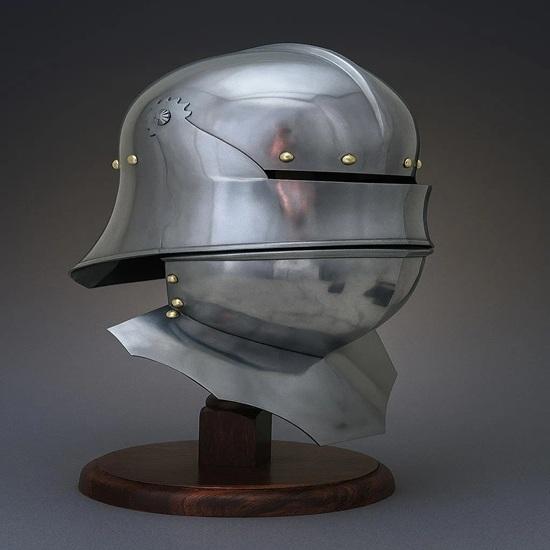 Handmade Medieval Gothic Sallet Helmet Perfect for Renaissance Fair, Cosplay, LARP, Halloween Costume Authentic Steel Armor Replica