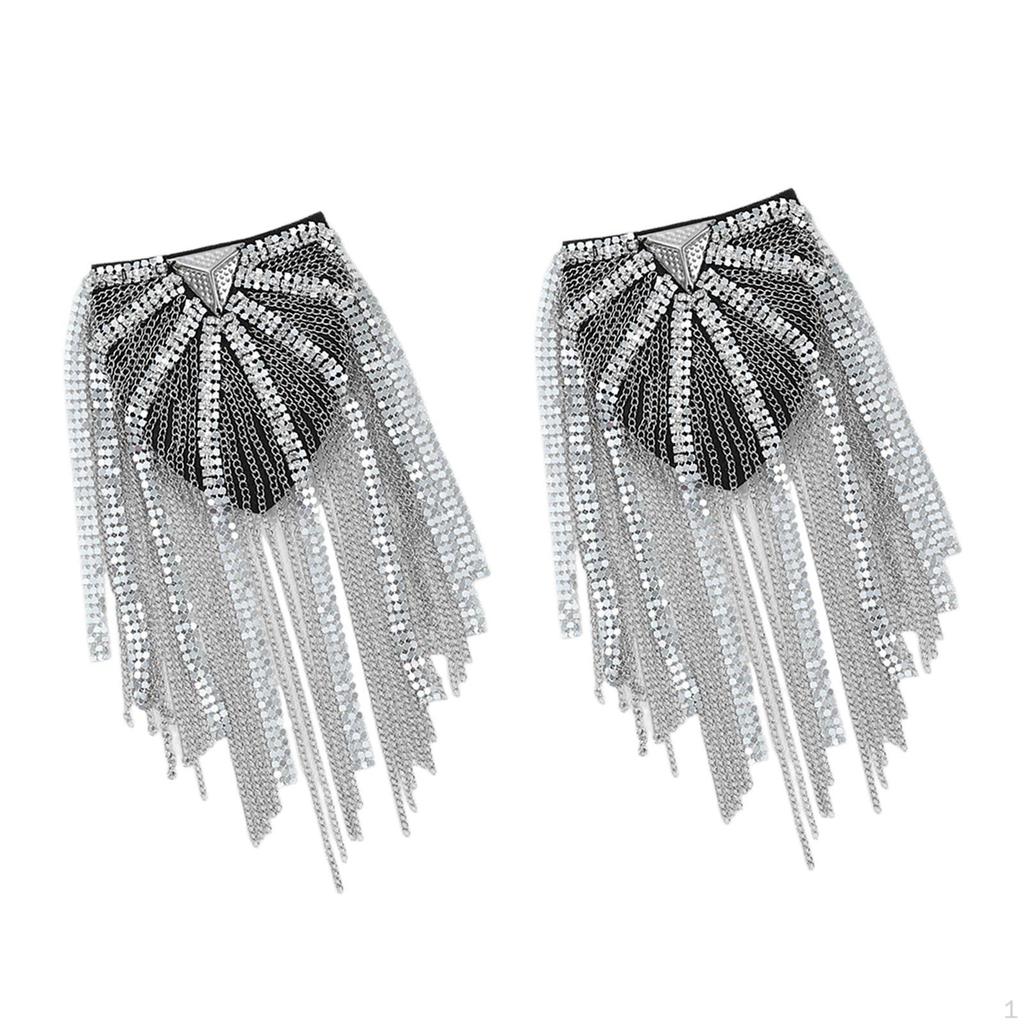 1 Pair Tassel Link Chain Epaulet, Formal Suit Jewelry Decorative Uniform Accessories Shoulder