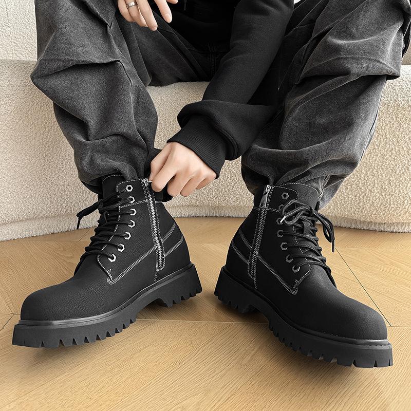 Rhubarb boots thick-soled booster Martin boots casual British retro desert hiking boots Mickey yellow big boots