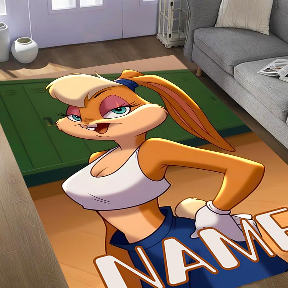 Looney Space Jam Run Event Customizable Name Floor Mat Suitable for Decorate room Balcony Entryway Dining Room Anti-slip Rug Anime Office Decor