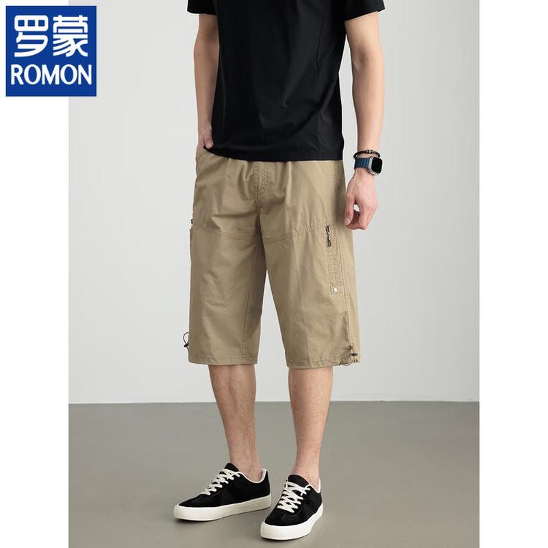 ROMON Men s Multi-Pocket Cotton Cargo Capris 5XL