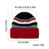 Fashion Color Blocked Knitted Wool Beanies for Women Stripe Ear Protection Skullcaps Autumn Winter Cold-proof Pullover H
