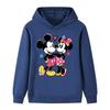 Mickey & Minnie Rainbow Gradient Hoodie for Kids - Cartoon Print, Unisex Spring/Autumn Style