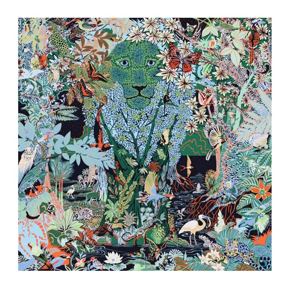 

POBING Silk Scarf Women Large Shawls Animals Print Square Bandana Luxury NecKerchief Muslim Hijab Scarf Female Foulards 130CM 130CM x 130CM