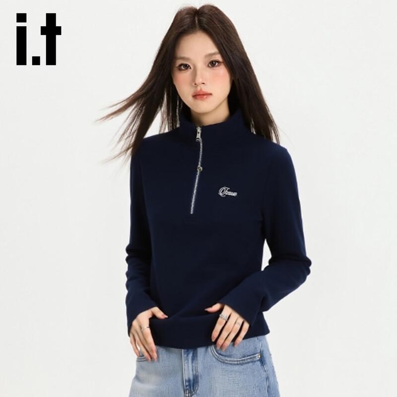 Izzue Women's Half-Zip Polo Long-Sleeve T-Shirt