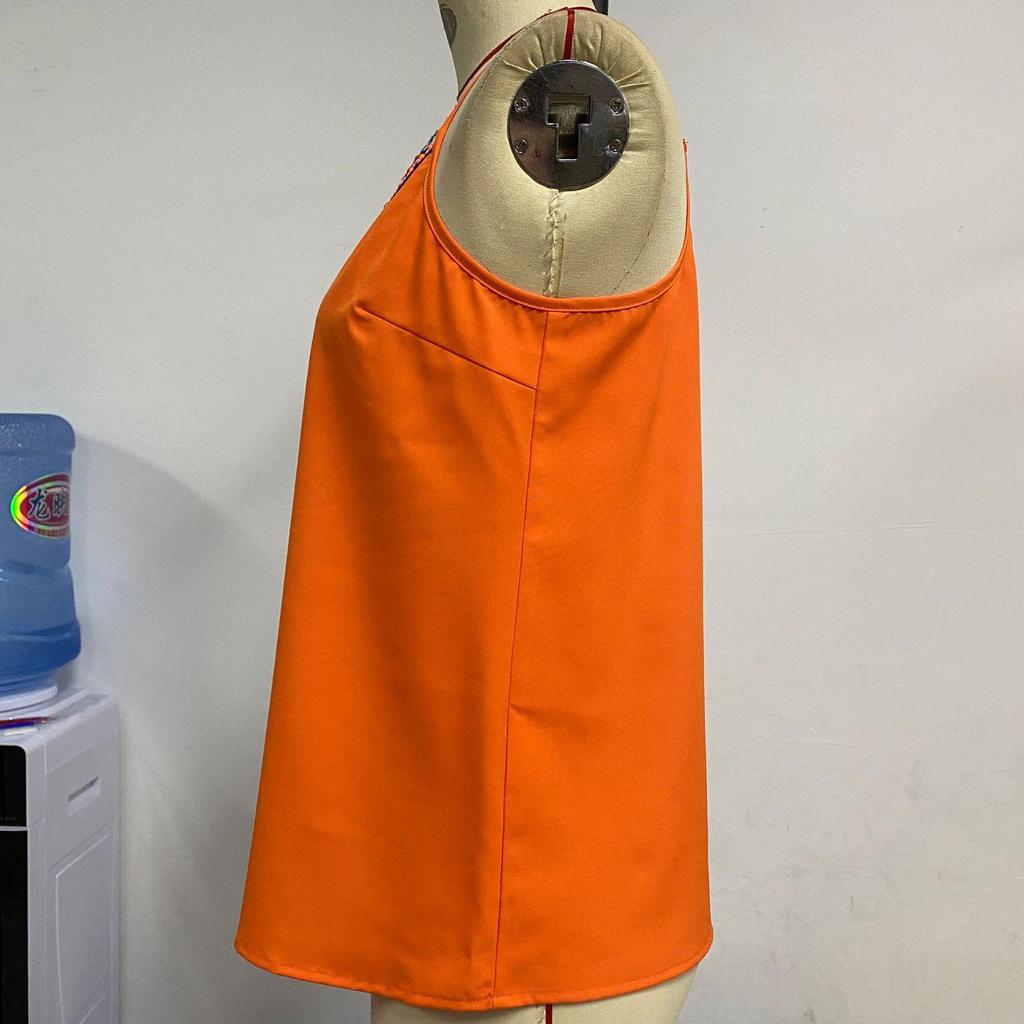 Women Spring Summer Solid Color Block Camisole Vacation Sexy Loose Sleeveless Suspenders Vest Tank Tops S-XL