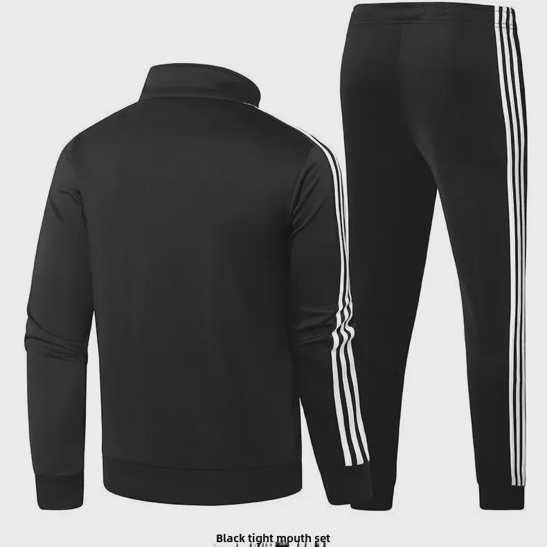 Men's and Women's Slim-Fit Sportswear: Stand-up Collar Running Suits, Versatile Two-Piece Sets for Spring and Autumn, Ideal for Couples.