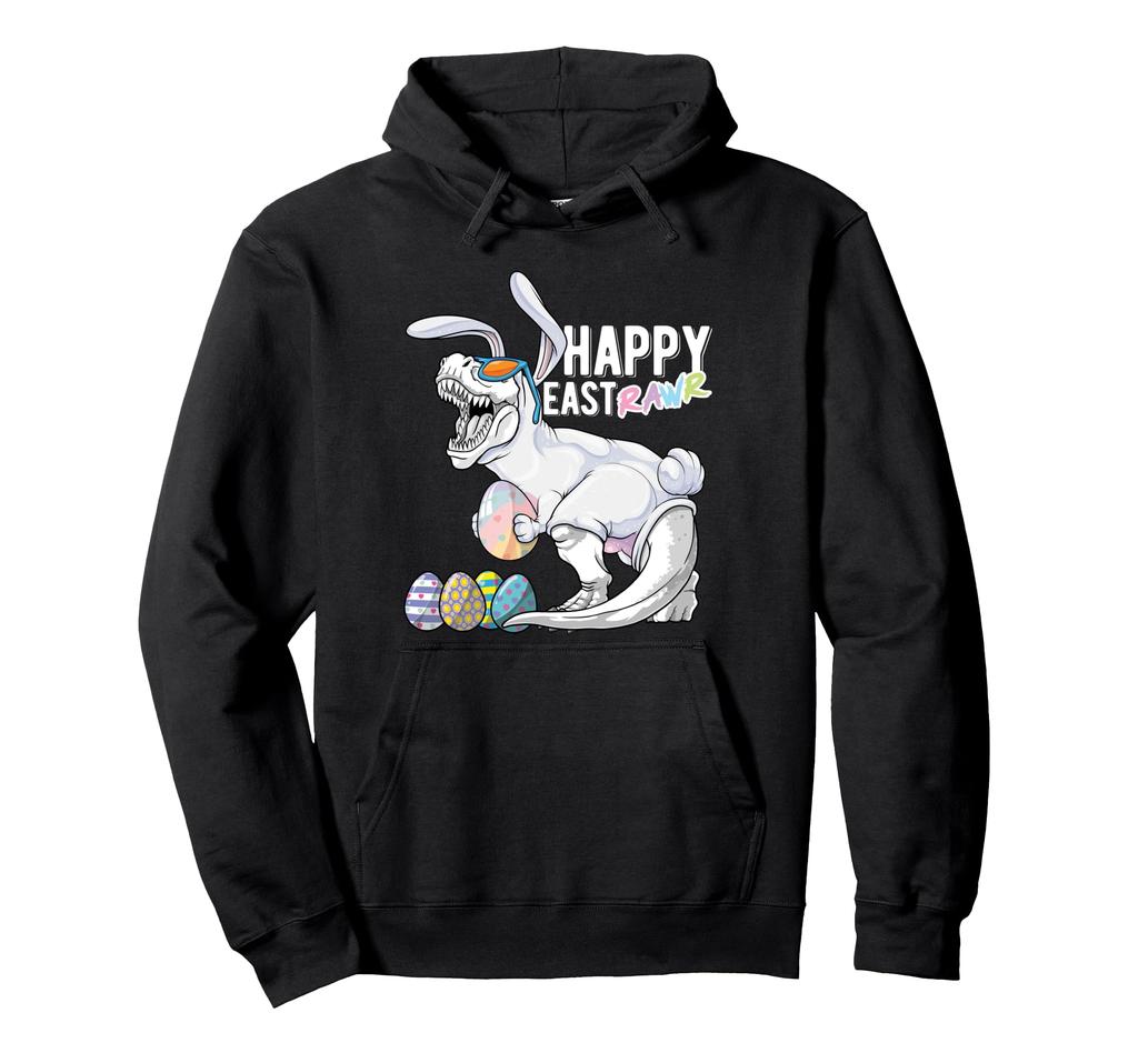 Happy Eastrawr T Rex Dinosaur Easter Bunny Egg Costume Kids Hoodie