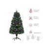 HOMCOM Sapin de Noël artificiel, lumières LED, pointe en forme d'étoile, 66 cm x 66 cm x 120 cm, vert