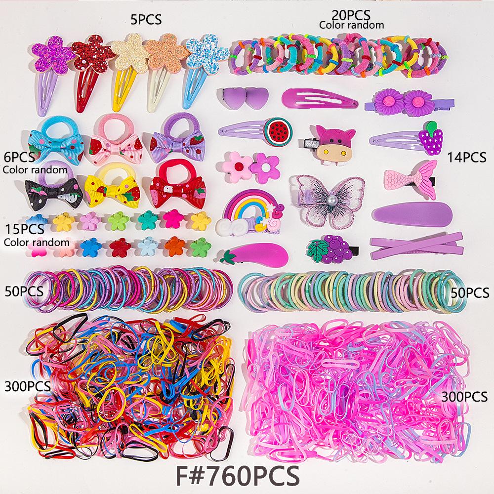 Children's Hair Accessories Gift Set: Hair Clips, Hairpins, Baby Ties, and Princess Hair Ropes