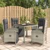 Day and Night - Day and Night 5-piece Garden Dining Set with Gray Synthetic Rattan Cushions