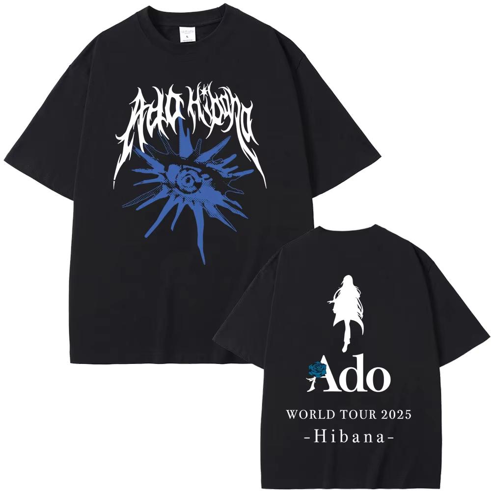 Ado World Tour 2025 Hibana T-shirt Summer Men's Women Fashion Japanese Style Tshirts Unisex Casual Cotton Short Sleeve T Shirt